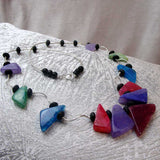 handcrafted necklace with agate beads in a sterling silver necklace