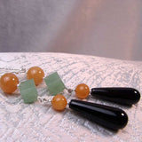 long drop statement earrings, semi-precious jewellery