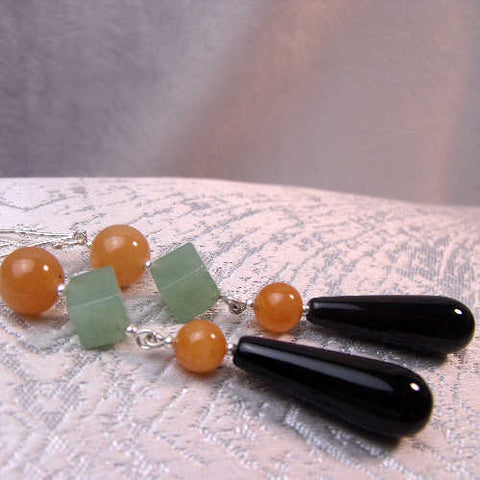 long statement earrings, teardrop design earrings B28