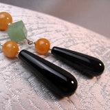 long beaded teardrop earrings