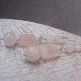 long pink statement earrings, semi-precious statement jewellery