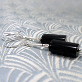 sterling silver black onyx earrings