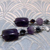 long dangle purple earrings handmade amethyst