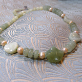 unique handcrafted jade green necklace
