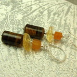 handmade semi9-precious bead earrings