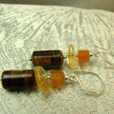 pair of unique semi-precious bead earrings