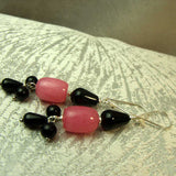 long drop semi-precious bead statement earrings