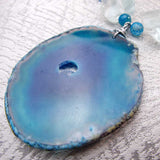 chunky blue semi-precious stone pendant