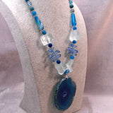 handcrafted blue semi-precious chunky big bold necklace