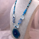 big bold chunky necklace, blue statement necklace