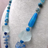 unique chunky blue handmade semi-precious necklace
