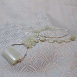 dainty jade and silver handmade necklace