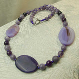 chunky purple agate bead necklace