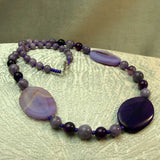 purple chunky bead necklace bold design