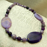 unusual chunky statement necklace purple agate