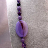 purple semi-precious stone chunky necklace