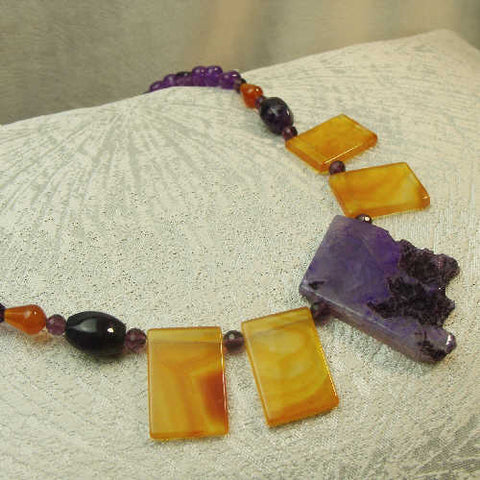 chunky statement necklace, semi-precious jewellery B17