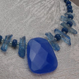 blue gemstone statement necklace unique design