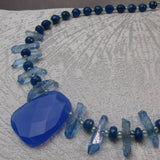 chunky necklace statement blue beads