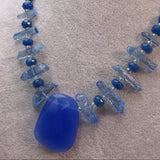 unusual handmade chunky semi-precious bead necklace