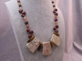 chunky statement necklace, chunky brown semi-precious bead necklace