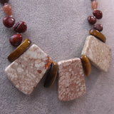 chunky brown bead necklace, bold statement necklace