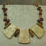 chunky brown bead handmade necklace