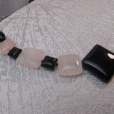 black onyx, rose quartz chunky beads
