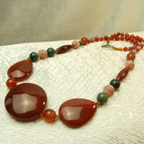 handmade statement necklace with chunky semi-precious beads