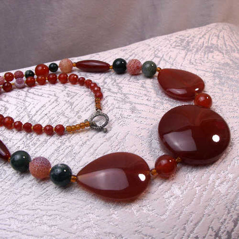 chunky bead necklace, semi-precious statement necklace B24