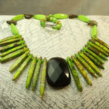 unique handcrafted gemstone statement necklace