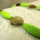 semi-precious beads set with facted crystal beads