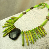 handmade chunky green necklace design