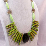 unique original green statement necklace