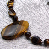 handmade tigers eye semi-precious bead necklace