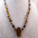 beaded tigers eye semi-precious necklace