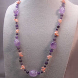 semi-precious bead necklace handmade from amethyst