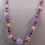 semi-precious stone handmade amethyst bead necklace