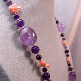 lilac purple amethyst beaded necklace