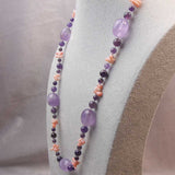 purple amethyst, lilac amethyst bead semi-precious necklace