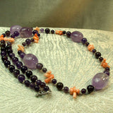 unique handmade amethyst necklace with semi-precious beads
