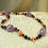 beautiful amethyst necklace, handmade semi-precious bead jewellery design