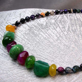 semi-precious bead necklace, colourful handmade jewellery