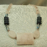 semi-precious rose quartz beaded necklace