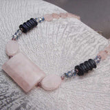 handmade rose quartz necklace