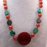 unique handmade semi-precious carnelian necklace