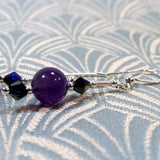 purple semi-precious earrings