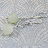 handmade jade silver earrings
