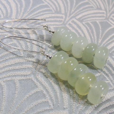 long semi-precious stone earrings, long semi-precious earrings, long drop bead earrings  NM25