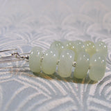 green jade long drop semi-precious earrings